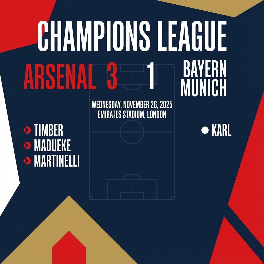 AI-generated graphic of an Arsenal football score