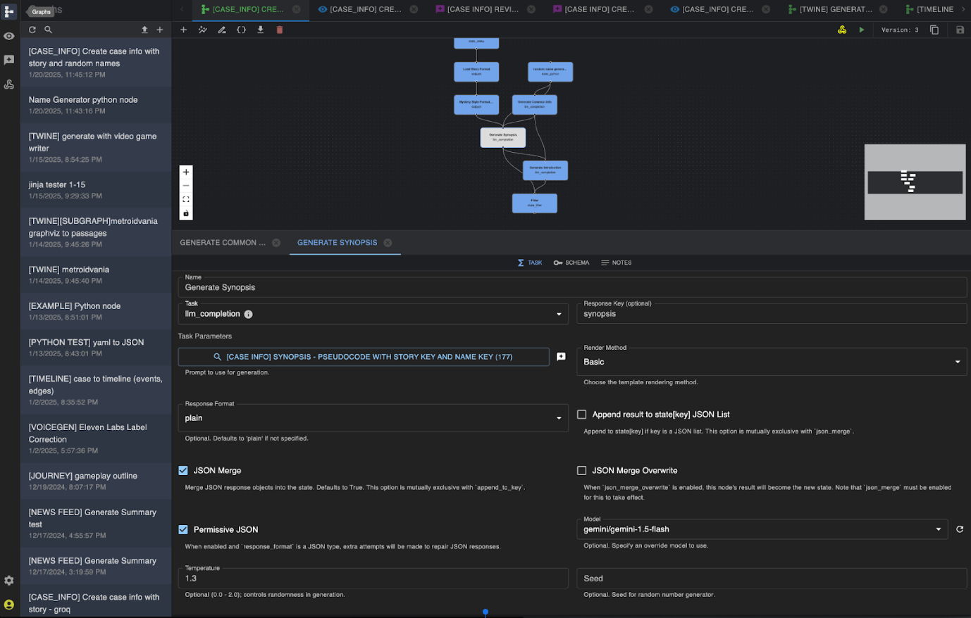 Screenshot of a workflow application configuring an AI task named 